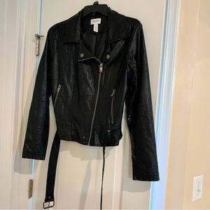 Faux Black Leather Jacket